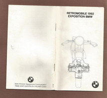 Livret Moto Exposition Bmw Retromobile 1992 Du Département Communication De St Quentin En Yvelines 78 ,20 P 8,5x15,2 Cm - Moto