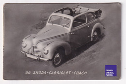 Petite Photo / Image 1960s 4,5 X 7 Cm - Voiture Automobile Skoda Cabriolet Coach D2-386 - Other & Unclassified