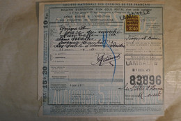 K FRANCE BEL EX COLIS POSTAUX 1939 10KG LAMBALLE POUR LES SABLES D OLONNE+ AFFRANCHISSEMENT PLAISANT - Covers & Documents