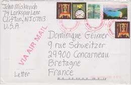 ETATS-UNIS USA 2008 Env. PA Vers La France  Affranch. Multi. PA Plage Paysage, Libellule, Chippendale Chair, Amer. Clock - Covers & Documents