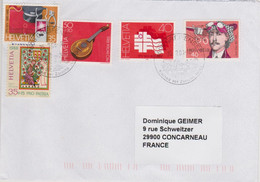 SUISSE SWITZERLAND 2008 Env. Vers France  Affranchissements Multiples Dont Oscar Bider ,Pro Patria Cachet 25 7.08 A Voir - Covers & Documents