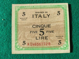 Italia 5 AM Lire 1943 - Occupation Alliés Seconde Guerre Mondiale