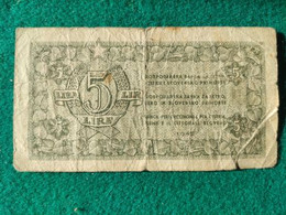 Italia 5 LIRA BANCA PER L'ECONOMIA ISTRIA FIUME E LITTORALE SLOVENO 1945 - Occupation Alliés Seconde Guerre Mondiale