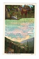 WYOMING, USA, Poem "IN WYOMING", "Where The Old West Still Lives", Old Linen Postcard - Autres & Non Classés