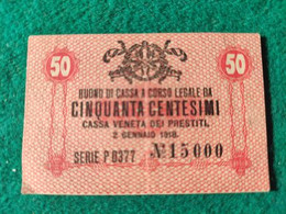 Italia Cassa Veneta Prestiti 50 Centesimi 1918 - Oostenrijkse Bezetting Van Venetië