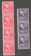UNITED STATES.......1939: Michel413(F)strip Of 4 Mnh**&Michel414F(strip Of 3)mnh** Cat.Value 17Euros($20+) - Tiras Cómicas & Múltiples
