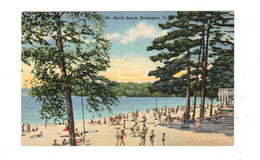 BURLINGTON, Vermont, USA, North Beach, Old Linen Postcard - Burlington