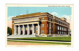 SALINA, Kansas, USA, Salina Memorial Hall, 1942 Linen  Postcard - Salina