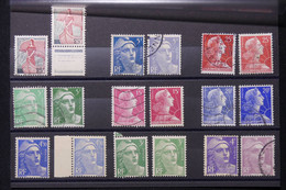 FRANCE - Lot De 18 Valeurs Dont Gandon Et Muller - Pour Nuances , Oblitérés Et Neufs - L 89090 - Used Stamps