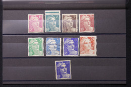 FRANCE - Lot De 9 Valeurs Gandon - Impressions Défectueuses , Oblitérés Et Neufs - L 89091 - Used Stamps