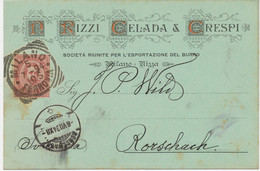 ITALIEN 1894 König Umberto I 10 C. Karmin Herrlicher Firmenzier-Postkarte MILANO - Publicidad