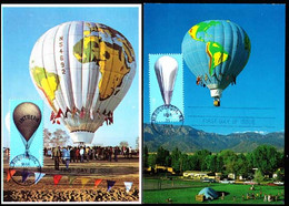 U.S.A. (1983) Ballooning. Set Of 4 Maximum Cards With First Day Cancel. Scott Nos 2032-5 Yvert Nos 1464-7. - Cartes-Maximum (CM)