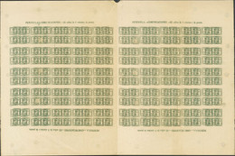 (*)173edi(50). 1876. 4/4 Cts Verde, Hoja Completa De Cincuenta Sellos (dos Con Defecto) Y Seis Con Perforación. DOBLE IM - Other & Unclassified