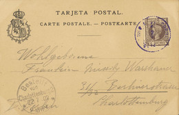 Sobre 100. 1902. 10 Cts Castaño Violeta. Tarjeta Postal De FERNANDO POO A CHARLOTTENBURG (ALEMANIA). En El Frente Llegad - Other & Unclassified