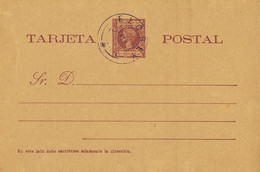 ºEP1. 1899. 5 Mils Carmín Sobre Tarjeta Entero Postal. Matasello (de Favor) ELOBEY. MAGNIFICA Y RARISIMA, SOLO RESEÑADA  - Other & Unclassified