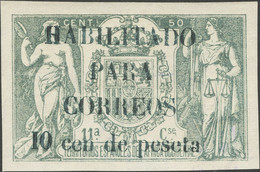 *58AA. 1909. 10 Cts Sobre 50 Cts Verde. MAGNIFICO. Edifil 2018: 148 Euros - Otros & Sin Clasificación