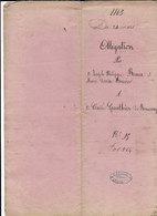 1863 ROMENAY (71) - OBLIGATION J. ROUX ET M. BOUVIER (LA BROSSE) A C. GAUTHIER (SOLDAT EN CONGE) - DOCUMENT 4 PAGES - Documenti Storici