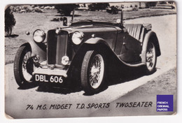 Petite Photo / Image 1950/60s 4,5 X 7 Cm - Voiture Automobile MG Midget TD Sports Twoseater A44-11 - Sonstige & Ohne Zuordnung