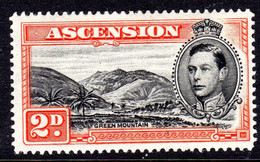 ASCENSION - 1938-1953 KGVI DEFINITIVE 1949 2d PERF 14 BLACK & RED-ORANGE FINE MNH ** SG 41b REF B - Ascension (Ile De L')