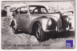 Petite Photo / Image 1950/60s 4,5 X 7 Cm - Voiture Automobile Skoda 1101 Cabrio Coach A44-12 - Sonstige & Ohne Zuordnung