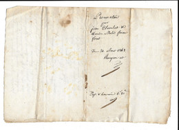 1843 YENNE - PROCURATION CLAVELET (BOUCHERA CULOZ) MALOD EP FOREST (TAILLEUR) - REVEYRON NOTAIRE ROYAL -  3 PAGES - Documenti Storici