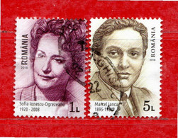 (1Us.) Romania - ° 2018 - SOFIA IONESCU - MARCEL IANCU.  Usato - Used Stamps