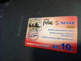 ARUBA PREPAID CARD  GSM PRIMO  SETAR  LA LANSA WEBSITE     2006    AFL 10,--    Fine Used Card  **4811** - Aruba