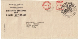 1996 - Lettre En Franchise Postale - Cachet "POLICE NATIONALE CIRCONSCRIPTION DE CAEN" - Burgerlijke Brieven Zonder Portkosten