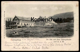 ALTE POSTKARTE RIESENGEBIRGE ALTE UND NEUE SCHLINGELBAUDE Spindlermühle Spindleruv Mlyn Rübezahl Sudeten Cpa Postcard AK - Sudeten