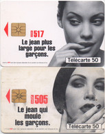Lot De 2 Télécartes Levi's 517 Et 505 : Le Jean Plus Large Pour Les Garçons. 1996 - Fashion