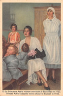 11267" REINE ASTRID-TROISIÈME SÉRIE-N° 10-LA LA PRINCESSE ASTRID VISITANT UNE ÉCOLE À BRUXELLES EN 1932 " - Côte D'Or