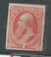 N° 138 (Prés. Edwin M. Stanton, 7c Vermillon)   ND   *  TTB Margé - Unused Stamps