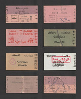 Egypt - RARE - Nice Lot - Vintage Train Ticket - Different Cities - Brieven En Documenten