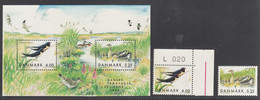 Denmark, 1999, Bird, Birds, Set Of 4v + 2x S/S, MNH** - Spatzen