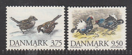 Denmark, 1994, Bird, Birds, Set Of 2v, MNH**, Good Condition - Sparrows
