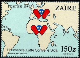 1338** (BL66) - Lutte Contre Le SIDA / Strijd Tegen AIDS / Kampf Gegen AIDS / Struggle Against AIDS - ZAÏRE - Unused Stamps