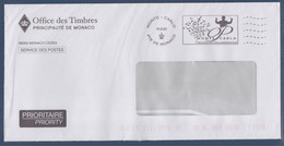 Flamme Orchestre Philharmonique De Monte Carlo 11 2 21 Principauté De Monaco Enveloppe à Fenêtre - Postmarks