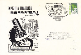 Roumanie-Bucuresti 45/1/10/1988-Exposition Philatélique-Botanique - Marcophilie