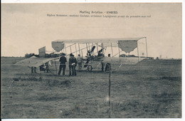 CPA 49 ANGERS Carte Rare Meeting Aviation Biplan Sommer Moteur Gnôme Aviateur Legagneux Avant De Prendre Son Vol - Angers