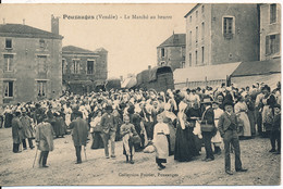 CPA 85 POUZAUGES Carte Rare - Le Marché Au Beurre Très Animé - Pouzauges