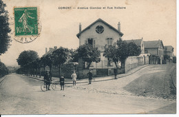 CPA 95 DOMONT Carte Rare Avenue Glandaz Et Rue Voltaire - Domont