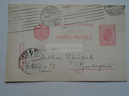 D176942 ROMANIA  Postal Stationery  10  Bani  Cancel 1907  Bucuresti   Ivan Kirner - Banca Schöder - To Budapest Deutsch - Cartas