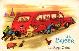 Le Porge Océan * Un Baiser De La Commune * Souvenir * Illustrateur ? Bus Autobus - Other Municipalities