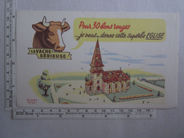 Vieux Papiers > Buvard La Vache Sérieuse église - Alimentaire