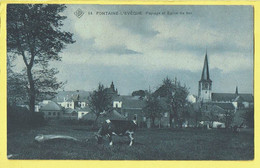 * Fontaine L'Eveque (Hainaut - La Wallonie) * (SBP, Nr 14) Paysage Et église Du Bas, Vache, Koe, Cow, Kerk, Church, TOP - Fontaine-l'Evêque