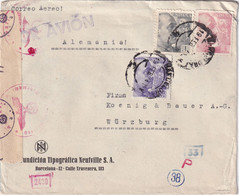 ESPAGNE 1944 PLI AERIEN CENSURE DE BARCELONA - 1931-50 Cartas