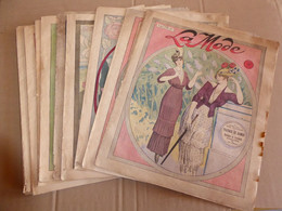 LA MODE 12 Revues 1913 Et 1914 DESSINS DE BRODERIE DECALQUABLES AU FER CHAUD + PATRON - Fashion