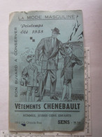 Vieux Papiers > Buvard Buvards Catalogue La Mode Masculine Vêtements Chenebault Sens - Textile & Vestimentaire