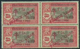 FRANZÖSISCH-INDIEN 1942 AH-Ausg. FRANCE LIBRE 1 Fa 16 Ca A. 5 Fr. (4) ** ABARTEN - Unused Stamps