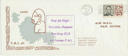 FRENCH POLYNESIA 1961 FF HONOLULU HAWAII – PAPEETE Tahiti, FRENCH POLYNESIA - Aerogramme